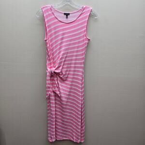 T by Talbots French Terry Striped Sleeveless Shift Dress Size XS Knee Length
